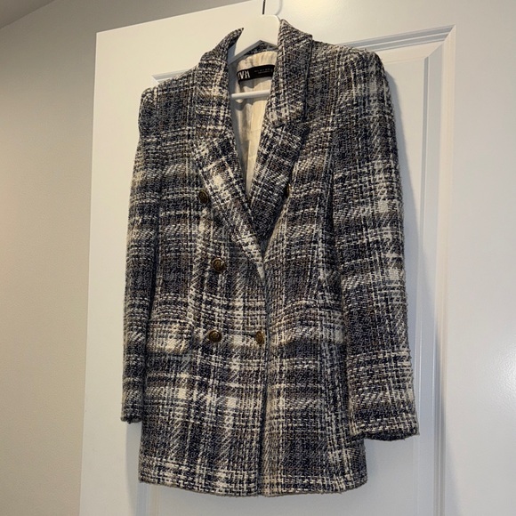 Zara Tweed Plaid Peacoat - Picture 5 of 8